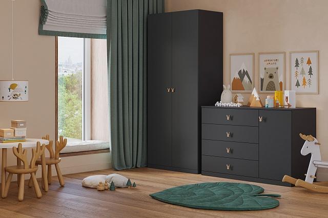 Детская стенка Банни - 7 МДФ Черный Агат