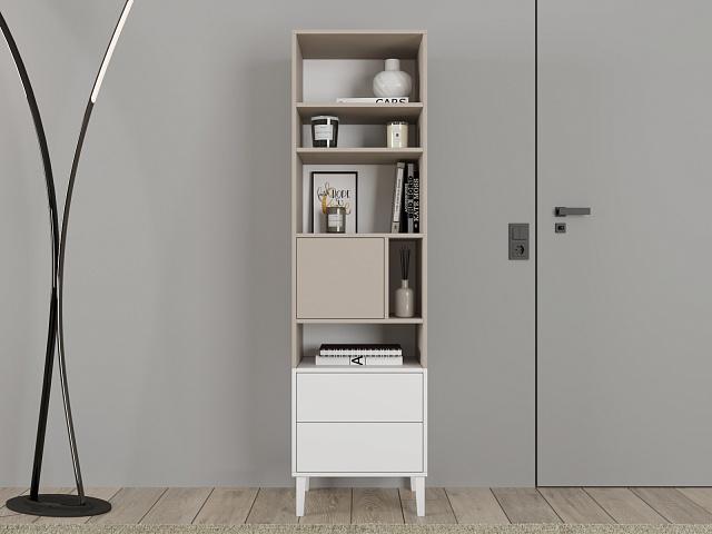 Стеллаж Скарлет - 2 Белый / Кашемир