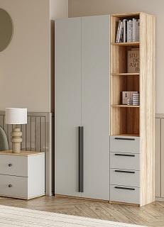 Шкаф распашной Хейсон - 22 Блэквуд Ячменный / Кашемир