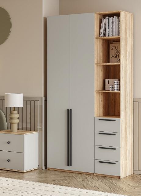 Шкаф распашной Хейсон - 22 Блэквуд Ячменный / Кашемир