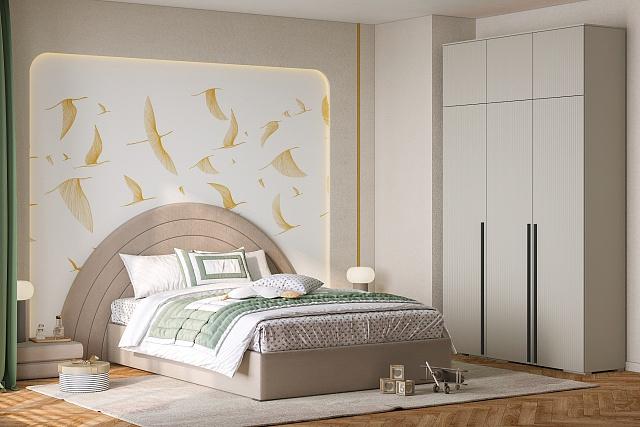 Шкаф распашной Лоренсе - 3 с антресолью Кашемир