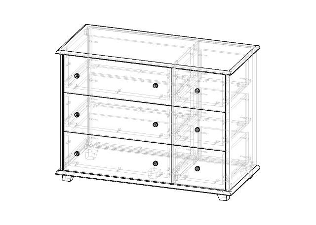 Комод Луиза - 6 МДФ Белый