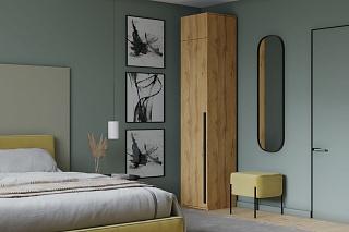 Шкаф распашной Лорена Пакс - 1 с антресолью Дуб Золотистый