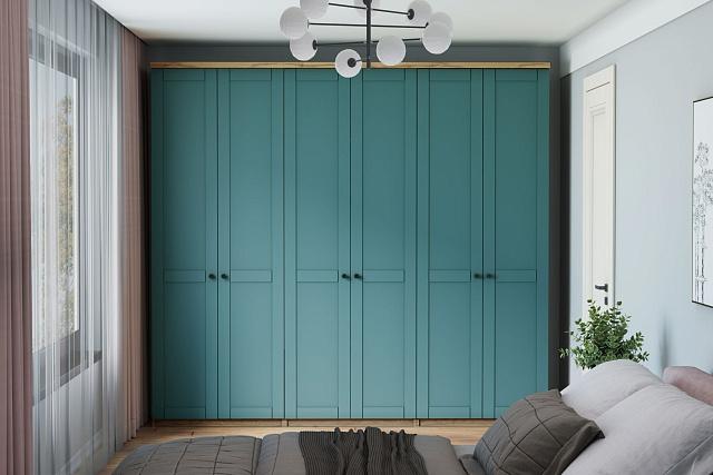 Шкаф распашной София РАХ - 7 МДФ Аквамарин