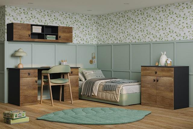 Детская стенка Банни - 5 МДФ Дуб Мореный