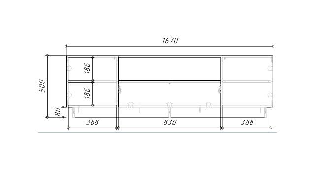 Тумба под ТВ Алиса 3 Черный