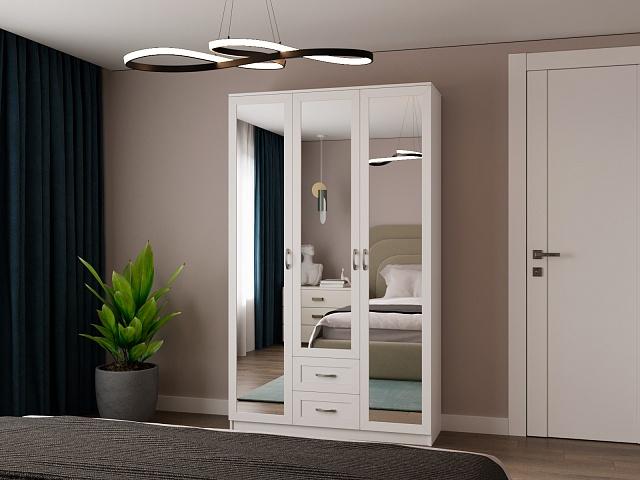 Шкаф распашной Стелла - 3 Белый