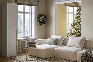 Шкаф распашной Лорена Хит - 1 с антресолью Кашемир