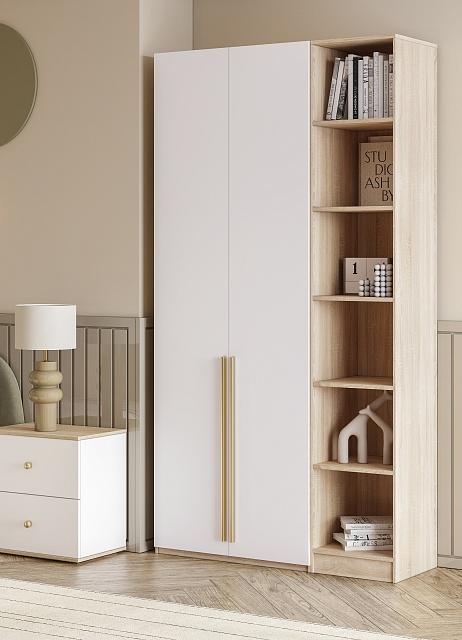 Шкаф распашной Хейсон - 23 Дуб Сонома / Белый