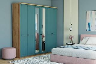 Шкаф распашной София РАХ - 4 МДФ Аквамарин