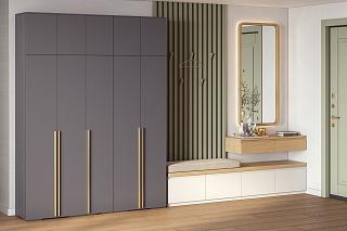 Шкаф распашной Эдинбург - 5 с антресолью Графит