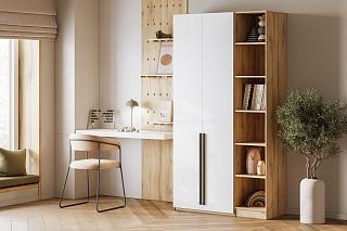 Шкаф распашной Хейсон - 23 Дуб Золотистый / Белый