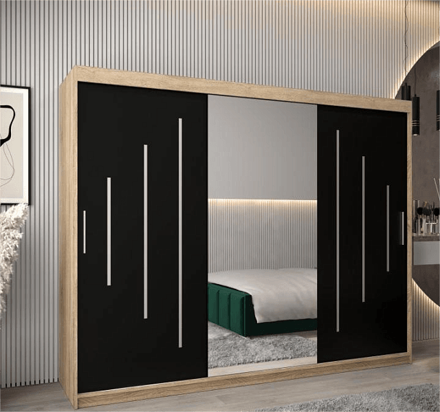 Шкаф-купе Валмиера NEW - 5 Дуб Сонома / Черный