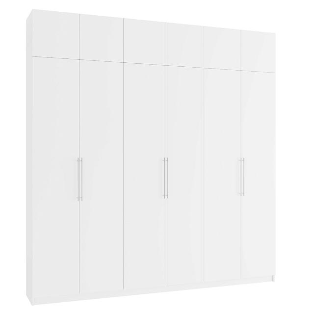 Шкаф распашной Калифорния - 6 с антресолью Белый