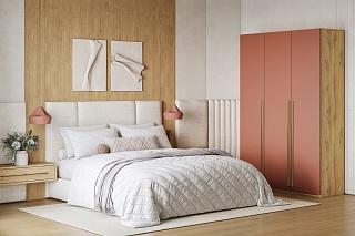 Шкаф распашной Микос - 3 МДФ Шарли Терракота