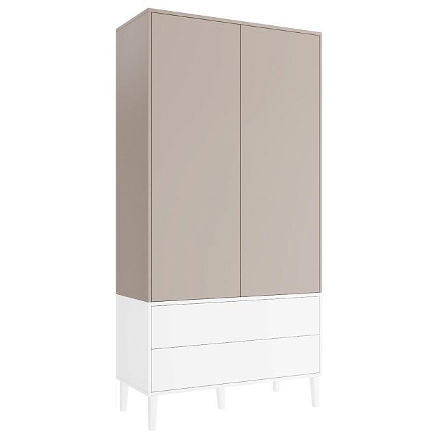 Шкаф распашной Скарлет - 12 Белый / Кашемир