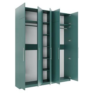 Шкаф распашной Калифорния - 5 с антресолью Сумеречный Голубой