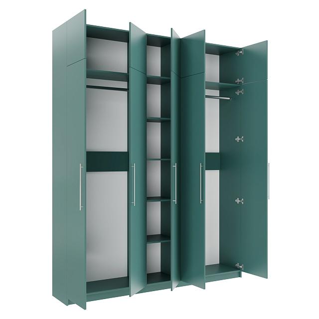 Шкаф распашной Калифорния - 5 с антресолью Сумеречный Голубой