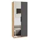 Шкаф распашной Астрис - 1 с зеркалом Графит