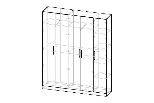 Шкаф распашной Дольче - 5 МДФ Кашемир