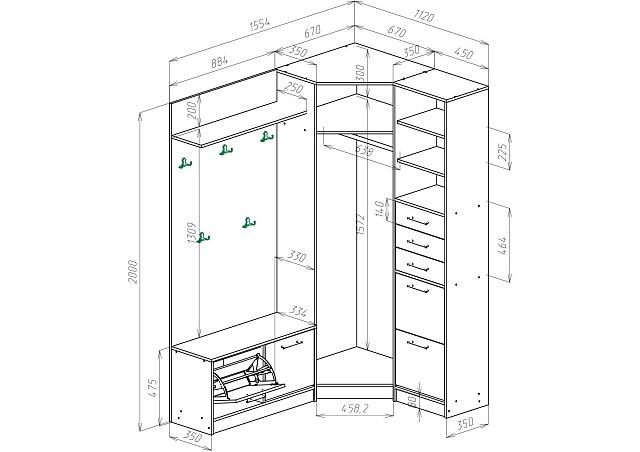 Прихожая Ольга - 12 Белый