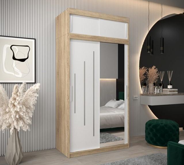 Шкаф-купе Валмиера NEW - 3А Дуб Сонома / Белый