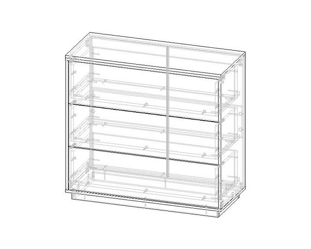 Комод Бостон - 3 Черный