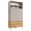 Шкаф распашной Скарлет - 13 Дуб Золотистый / Кашемир