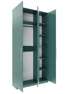 Шкаф распашной Калифорния - 3 с антресолью Сумеречный Голубой