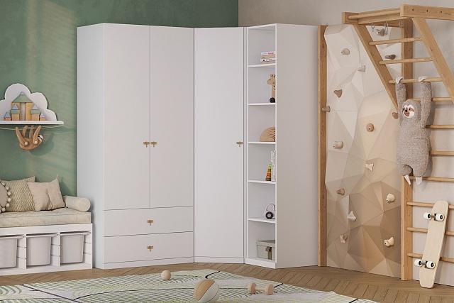 Шкаф угловой Стрекоза МДФ Белый