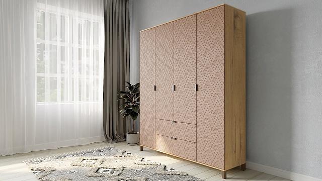 Шкаф распашной Марвин Йорк - 4 Роза