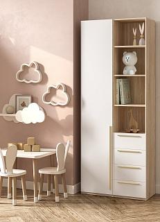 Шкаф распашной Хейсон - 26 Дуб Сонома / Белый