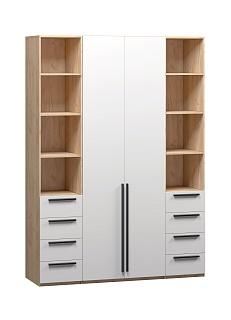 Шкаф распашной Хейсон - 25 Дуб Золотистый / Белый