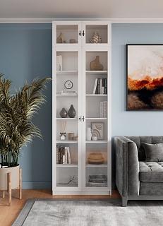 Библиотека Билли Хелена с антресолью - 20 Белый / Черный