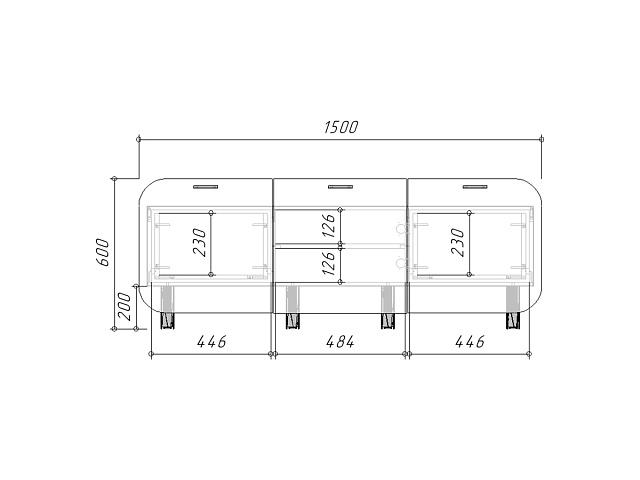 Тумба под ТВ Модерн+2v2