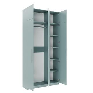 Шкаф распашной Калифорния - 3 с антресолью Сумеречный Голубой