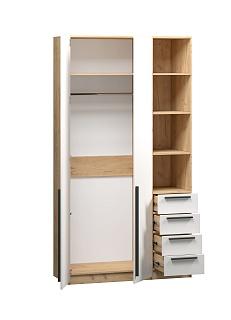 Шкаф распашной Хейсон - 22 Дуб Золотистый / Белый