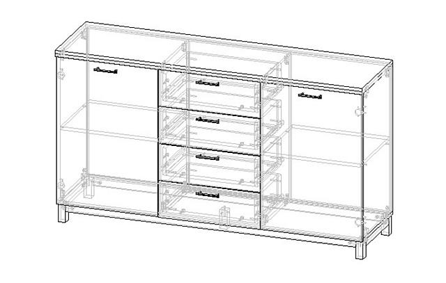 Комод Техас - 4 МДФ
