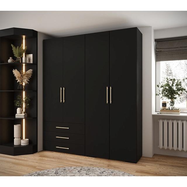 Шкаф распашной Лавис - 4 Черный