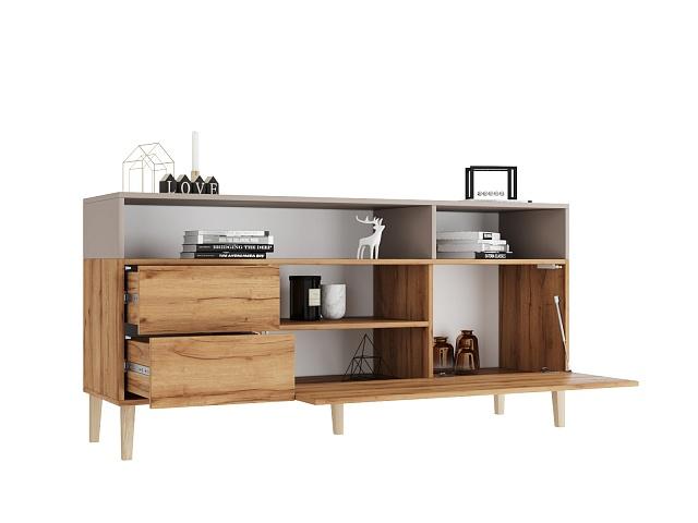 Тумба под ТВ Скарлет - 14 Дуб Золотистый / Кашемир