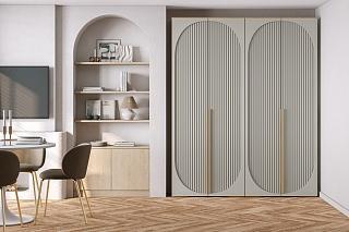 Шкаф распашной Брей - 2 Дуб Золотистый / Кашемир