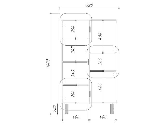 Стеллаж Модерн+2