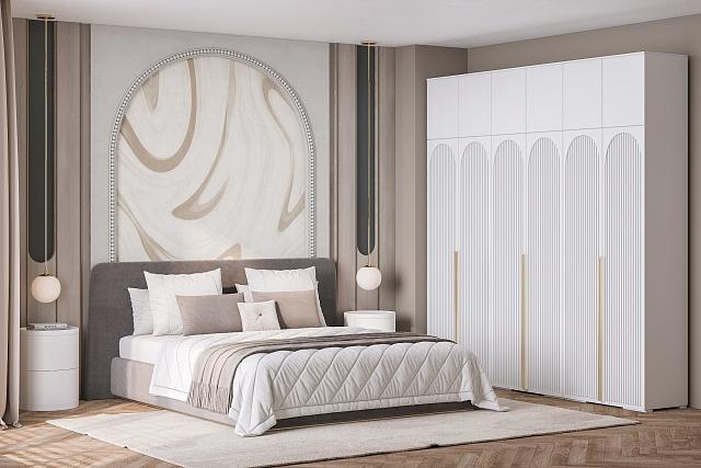 Шкаф распашной Рослин - 6 с антресолью Белый