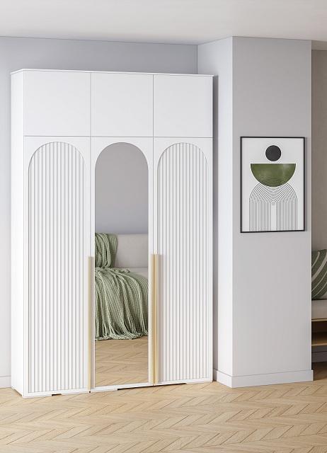 Шкаф распашной Рослин - 3.1 с антресолью Белый