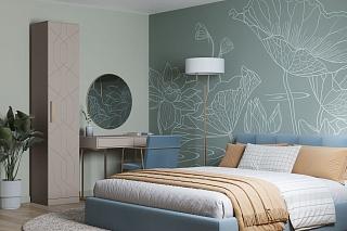 Шкаф распашной Дольче - 1 МДФ Кашемир