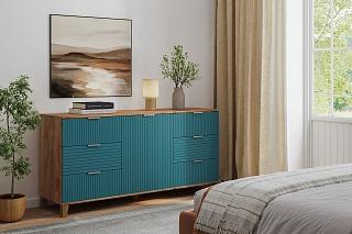 Комод Марвин 33 фрезеровка 8 Аквамарин