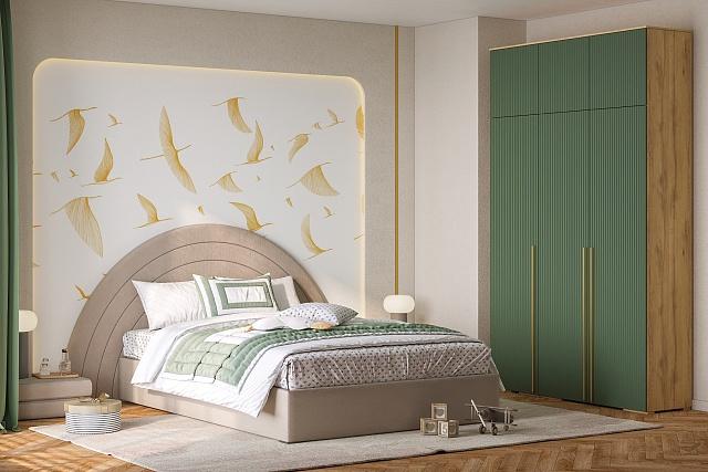 Шкаф распашной Лоренсе - 3 с антресолью Шарли Green