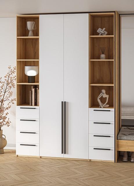 Шкаф распашной Хейсон - 25 Дуб Золотистый / Белый