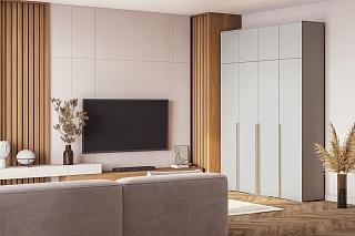 Шкаф распашной Эдинбург - 4 с антресолью Кашемир