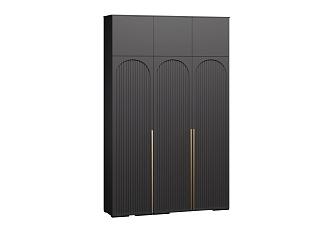 Шкаф распашной Рослин - 3 с антресолью Черный